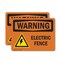 Signmission Electric Fence With Symbol OSHA Warning Sign, Plastic, 10in W x 7in L, 2PK OS-2PACK-WS-P-710-L-12088 - alternate 1